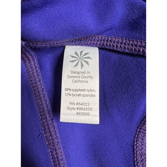 Athleta Stealth Shortie Printed Purple Stretch Gym Workout Shorts Women’s Small - Picture 7 of 8